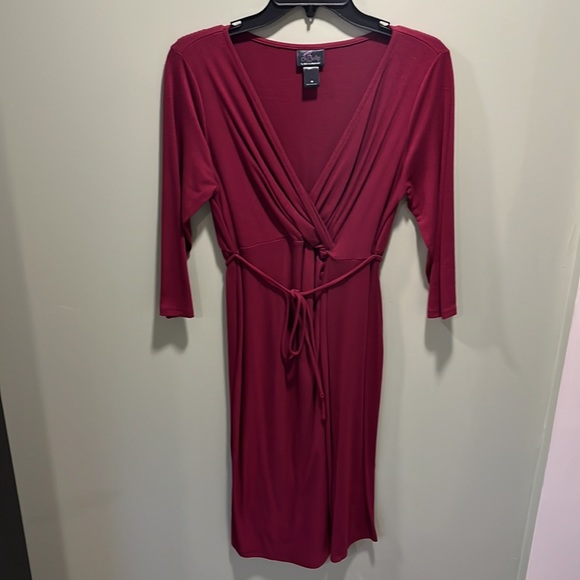 Maternity Dark Pink Dress - Picture 3 of 4